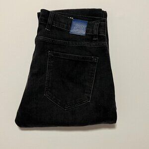 Mugsy Mags Jeans Black Denim Stretch Men's size 34x34(34x32) Ripped Knees